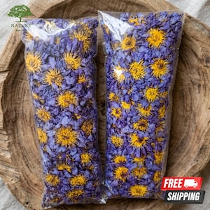 1 kg de flores de loto azul orgánicas secas (Nymphaea Caerulea) - Flores egipcias