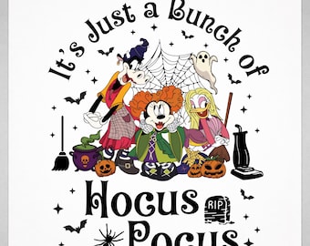 Lot Halloween PNG Disney Hocus Pocus • Clipart princesse sorcière • Sublimation chaudron de citrouilles fantômes chauves-souris • Téléchargement instantané