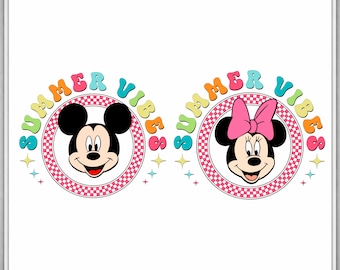 Lot Minnie Mickey de l'été PNG • Sublimation de vacances tropicales • Clipart Disney Summer Vibes • Téléchargement instantané