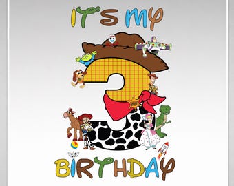 Toy Story 3rd Birthday Boy PNG, Woody, Buzz, Jessie (Digital Download)