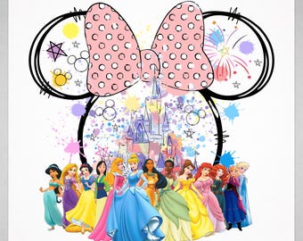 Prinzessinnenschloß Aquarell PNG Familie Shirt Design (Digitaler Download)