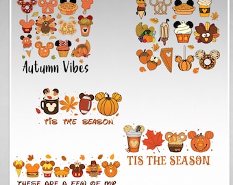 Lot de cliparts Halloween Vibes d'automne • Sublimation de café et de citrouilles d'automne (téléchargement numérique)