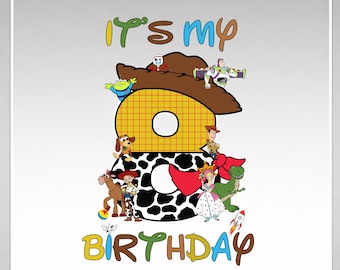 Anniversaire Toy Story PNG • Clipart Woody Buzz l'Éclair • Sublimation fête du 8e anniversaire • Téléchargement instantané