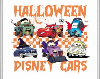 Disney Cars Halloween PNG • Clipart costumes effrayants • Momie sorcière vampire Frankenstein • Téléchargement instantané