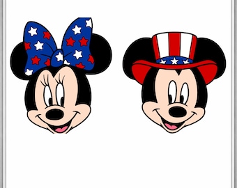 Mickey Minnie PNG du 4 juillet • Sublimation • Clipart patriotique Disney USA • Téléchargement instantané