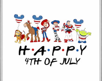 Toy Story 4th of July PNG • Woody Buzz Jessie Clipart (Digital Download)