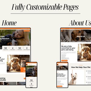 Fast-loading pet website template for animal care providers, groomers, pet sitters, and veterinary clinics. Includes Divi pre-built pages, mobile-responsive design, SEO-friendly layout, booking and inquiry pages, and easy visual customization. Ideal for local pet businesses aiming to launch a professional, client-attracting website quickly and efficiently.