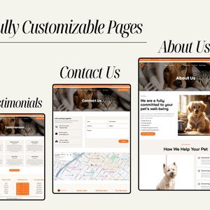 Customizable Divi WordPress template for pet care businesses including pet sitting, grooming, dog walking, and veterinary services. SEO-ready, responsive, and easy to edit with drag-and-drop builder. Launch a professional website quickly, display services effectively, manage bookings, and attract local clients with a polished online presence.