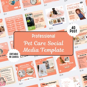 Pet Care Social Media Templates Canva | Instagram Posts for Pet Groomers & Sitters