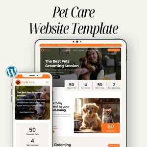 Pawaus pet care website template designed for professional groomers, veterinarians, and local animal service providers. Fully customizable with Divi, responsive layout, drag-and-drop editing, booking and inquiry pages included. Perfect for dog walking, pet sitting, adoption services, and grooming salons aiming to create a polished online presence for clients.