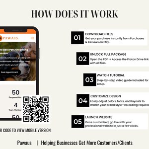 Customizable landing page template for pet grooming, adoption, and boarding services. Mobile-responsive design, SEO-ready, with booking and inquiry pages included. Drag-and-drop visual editing allows fast updates to text, images, and layouts. Ideal for small pet businesses, dog walkers, groomers, and veterinary clinics wanting a professional online presence.