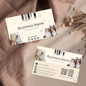 Dog Groomer Business Card Template | Canva Editable | Instant Download