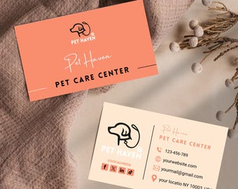 Dog Grooming Business Card Template | Editable Canva Design for Pet Groomers & Sitters