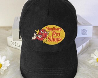 Magikarp Pro Shop Embroidered Baseball Cap Funny Fishing Parody Design Vintage Dad Hat Unisex Embroidered Cap Magikarp Hat Gifts