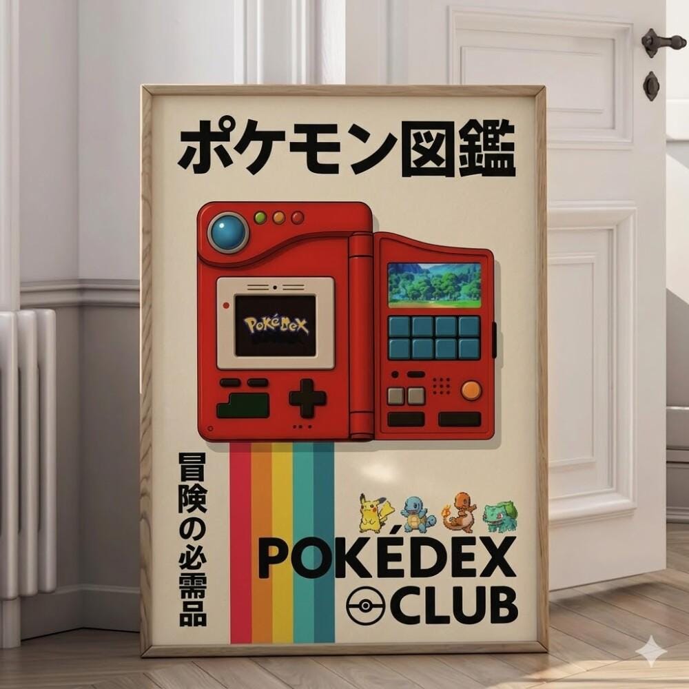 Kanto pokedex poster - Etsy 日本
