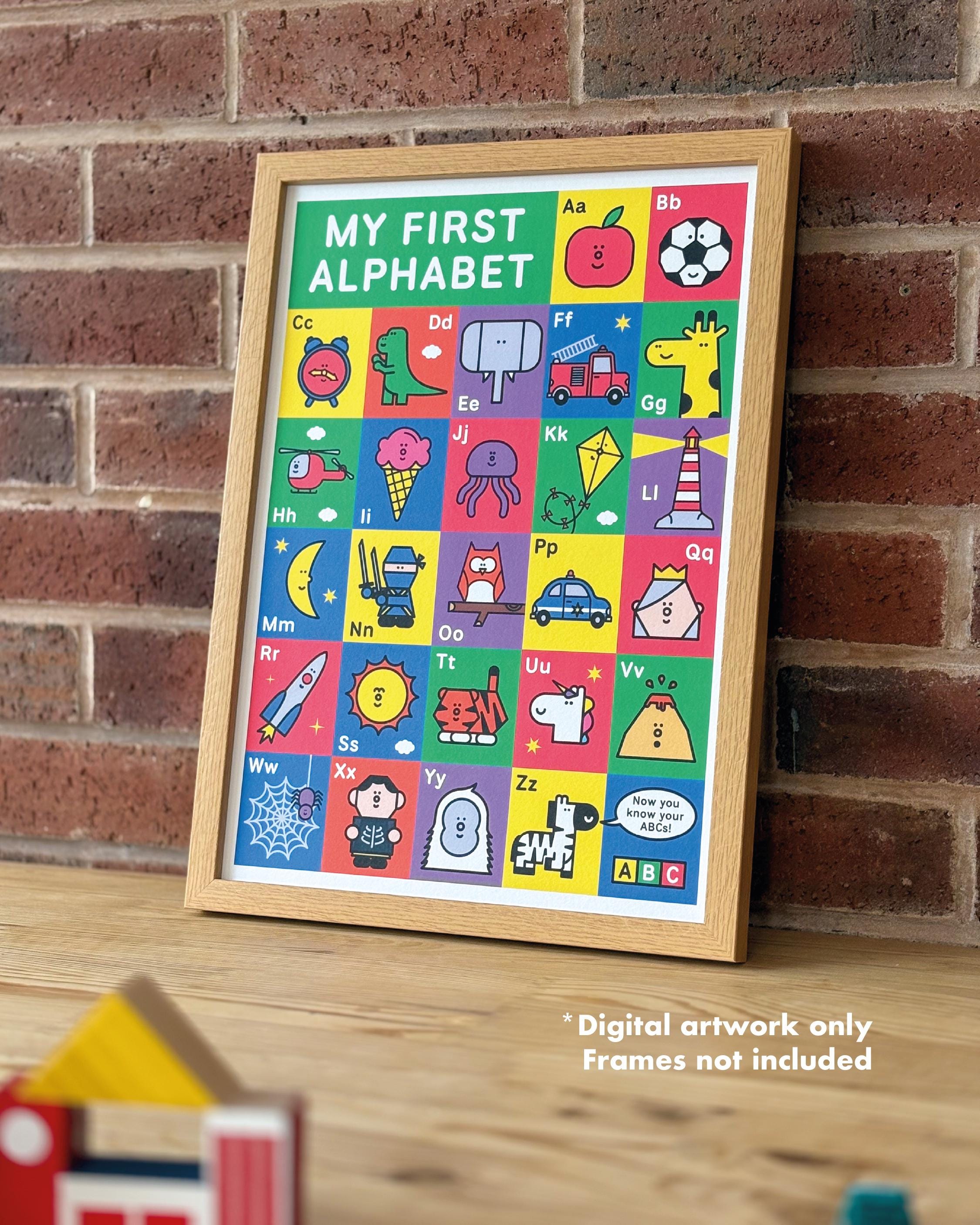 Digital Alphabet Poster • Printable ABC Nursery Art • Kids Wall Decor ...