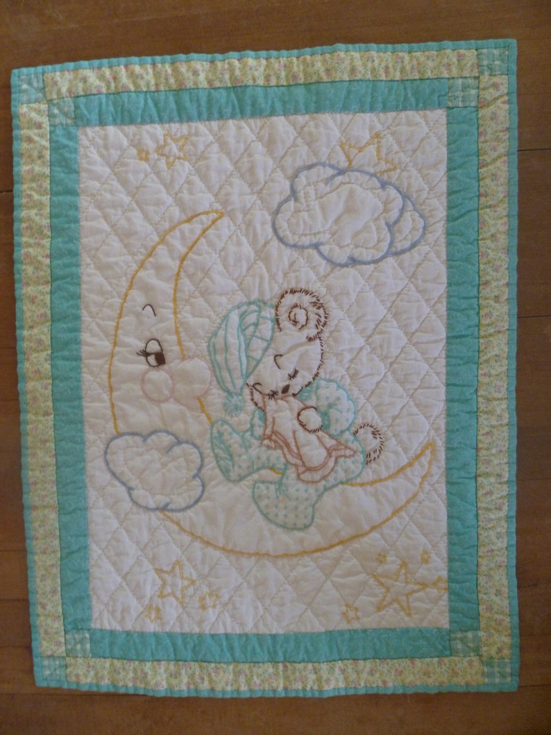 Teddy Bear and Moon Quilt