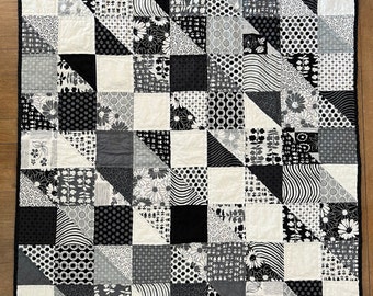 Black and White Diagonal Quilt