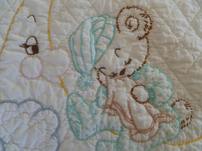 Teddy Bear and Moon Quilt