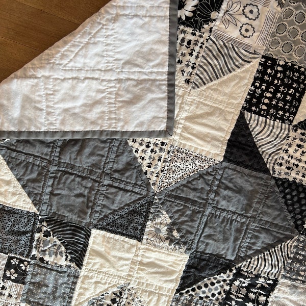 Gray Baby Quilt Etsy