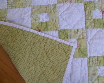 Light Green 9 Patch Quilt