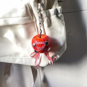 Handmade Realistic Apple Keychain, Fruit Bag Charm,gift for her
