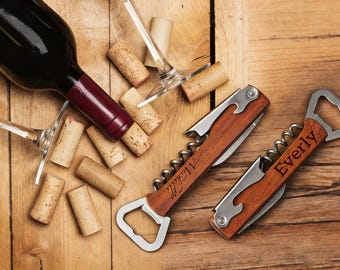 Engraved Wine Opener, Personalized Corkscrew, Groomsmen Gift
