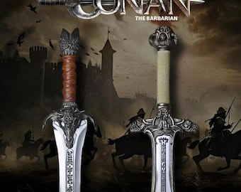 Handmade Barbarian Sword – Conan Inspired Father Sword, Full Tang Steel Blade with Leather Sheath, Collector Gift, Birthday Gift, Mens Gift