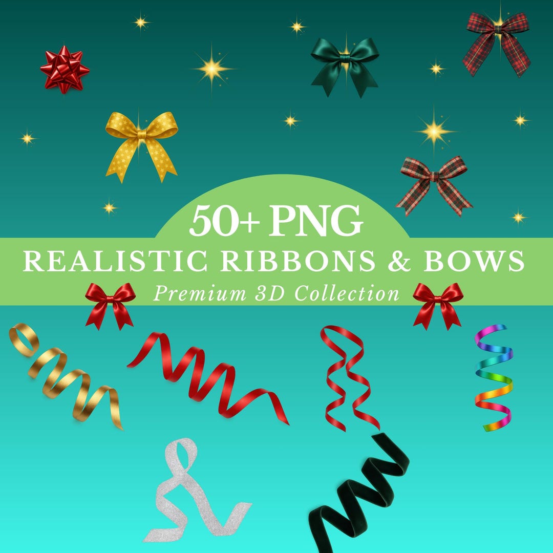 50+ Realistic Ribbons and Bows PNG, Luxury Plaid & Metallic Ribbon ...