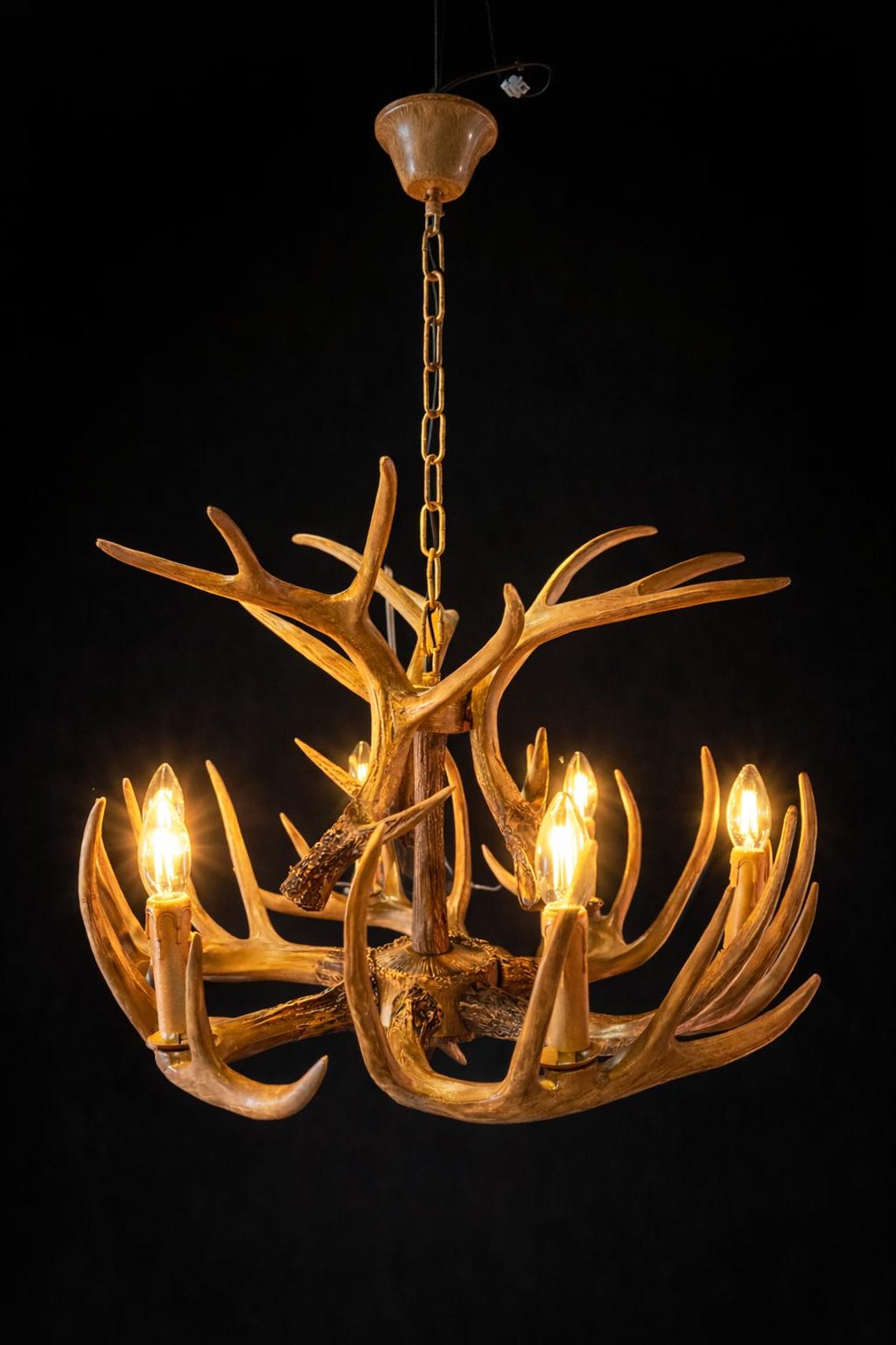 Rustic Antler Chandelier, Cabin Lodge Lighting for Living Room, Dining ...