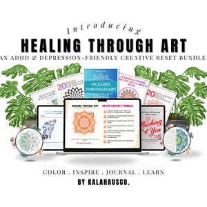 ADHD Mental Health Bundle for Teens & Adults | Mind Dump Therapy Resources, Self Care  – Mandala Coloring Pages, Anxiety Relief