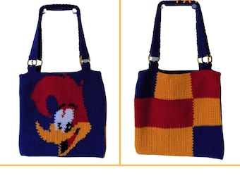 Cartoon Woodpecker Crochet Tote Pattern