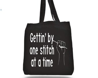 Gettin' By Crochet Themed Tote Bag