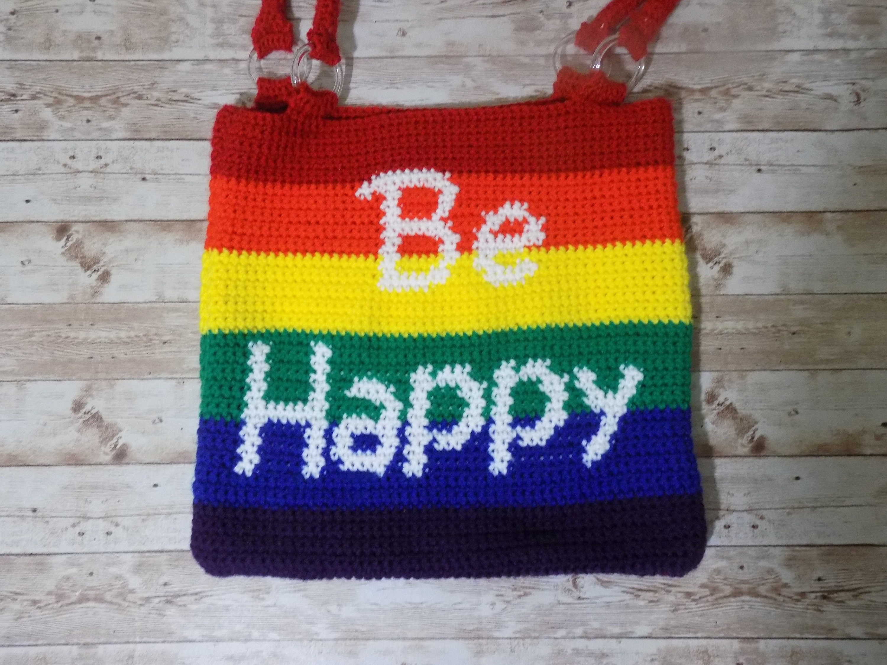 Happy Rainbow Granny Square Bag Pattern