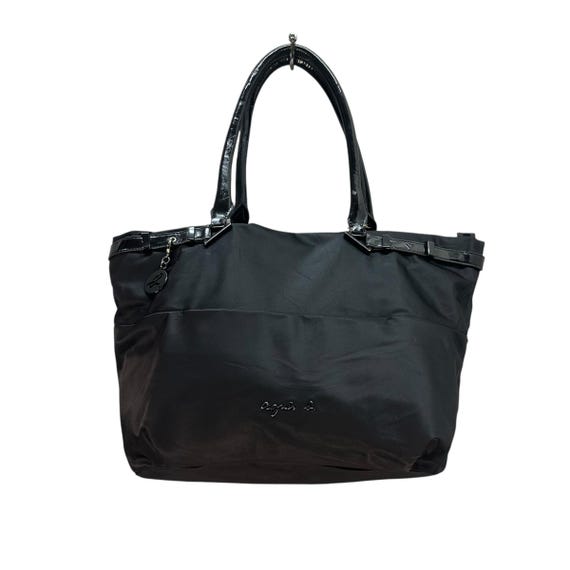 agnes b. VOYAGE　ナイロン　トートバッグ　ブラック　A4 Agnes B. Voyage Black Nylon Shoulder Tote Bag - Etsy