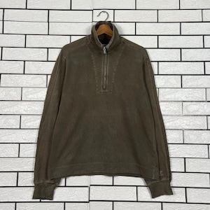 Vintage C.P. COMPANY Half Zipper Turtleneck Pullover Sweater Size Medium Made in Italy #4245-C193