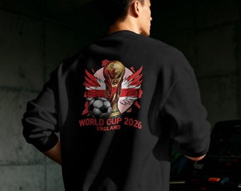 World Cup 2026 Trophy England Sweatshirt, with optional Personalisation