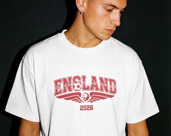 England T shirt 2026, with optional Personalisation - World Cup 2026