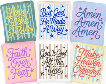 Christian Png Bundle, Striped Christian Shirt Sublimation, Love Like Jesus, Amen, God Is Good, Faith Over Fear, Make Heaven Crowded