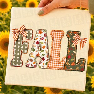 Faux Patchwork Fall Png, Autumn Sublimation, Vintage Fall Shirt Design, Coquette Thanksgiving DTF