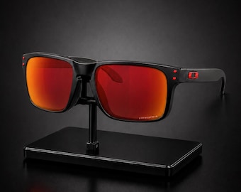 **Oakley Holrich Polarisierte Sonnenbrille - Rubin-Iridium-Gläser | Polierter schwarzer Rahmen