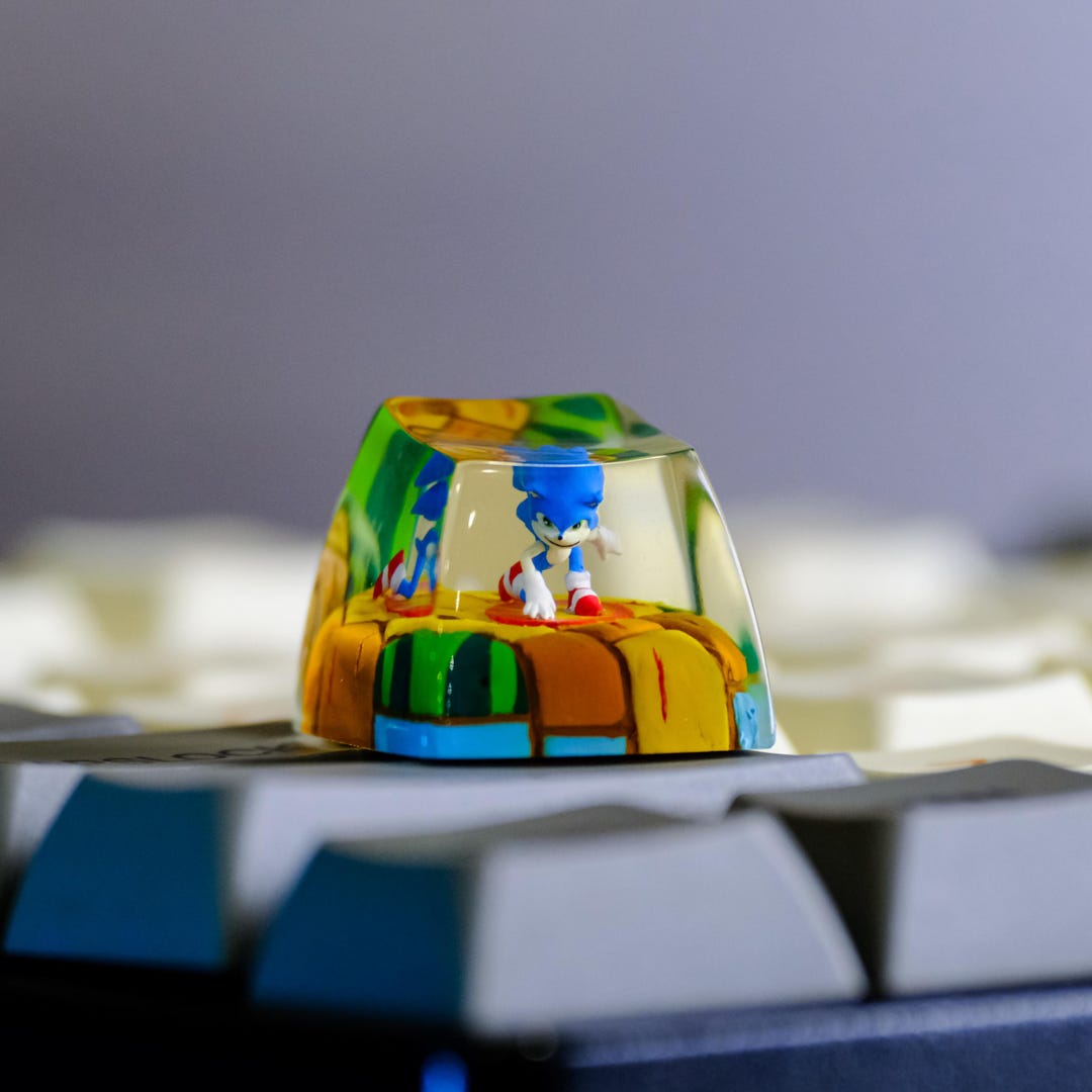 Sonic the Hedgehog Artisan Keycap, Custom Escape Keycap 1u, Anime Style ...