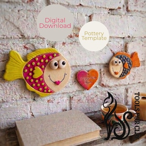 Mother & Baby Fish Pottery Template: Slab Building Pattern_Mother's_Day_Special_Edition (Digital Download)