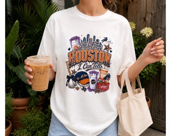 Houston-shirt, She's From Houston I Can Tell, H Town Cowgirl Rodeo-shirt, Space City Baseball Coquette Bow Tee