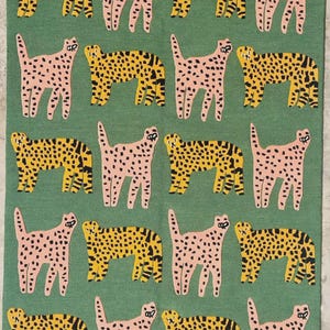 Hand-Tufted Wool Rug, Playful Leopard Pattern, Green Jungle Nursery Area Rug