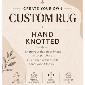 Personalized Hand Knotted Rug | Custom Rug from Image | Wool Area Rug | Design Your Own Carpet | Custom Oushak Rug From Your Photo image 1