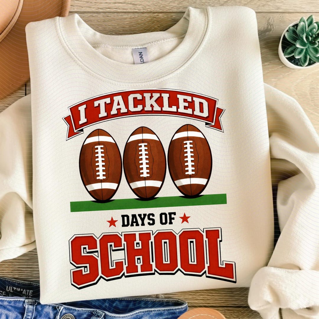 I Tackled 100 Days of School PNG SVG: Football Sports School ...