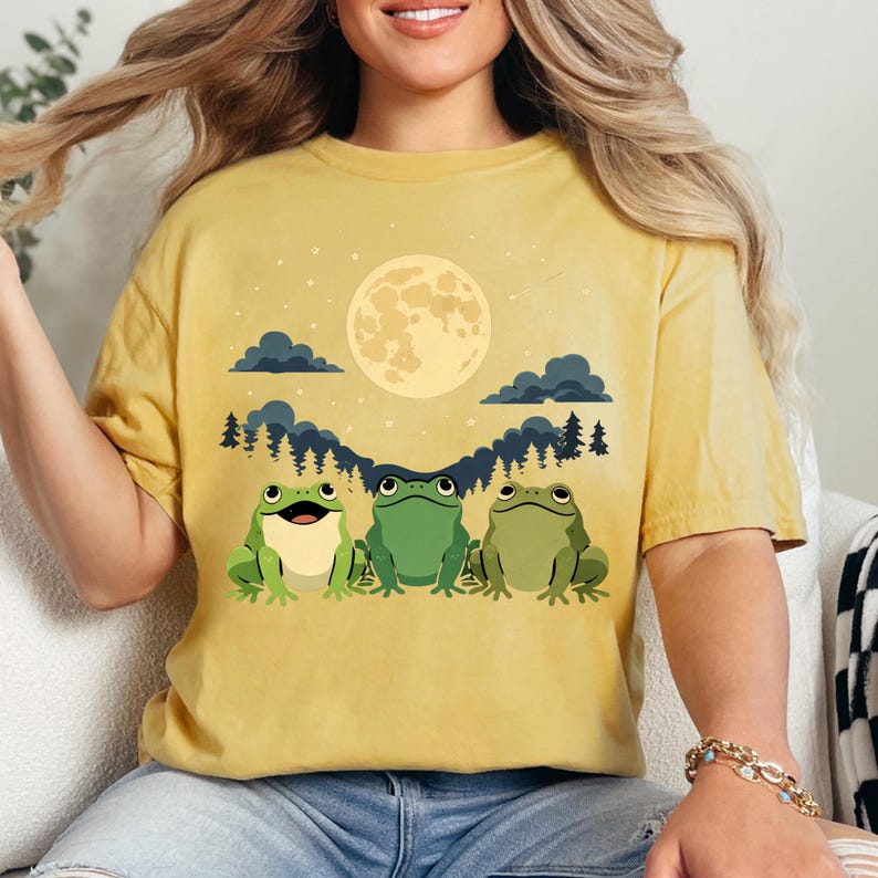 Frog Howling Frogs Howling at Moon PNG, Funny Frog Meme Night Forest Design, Cute ...
