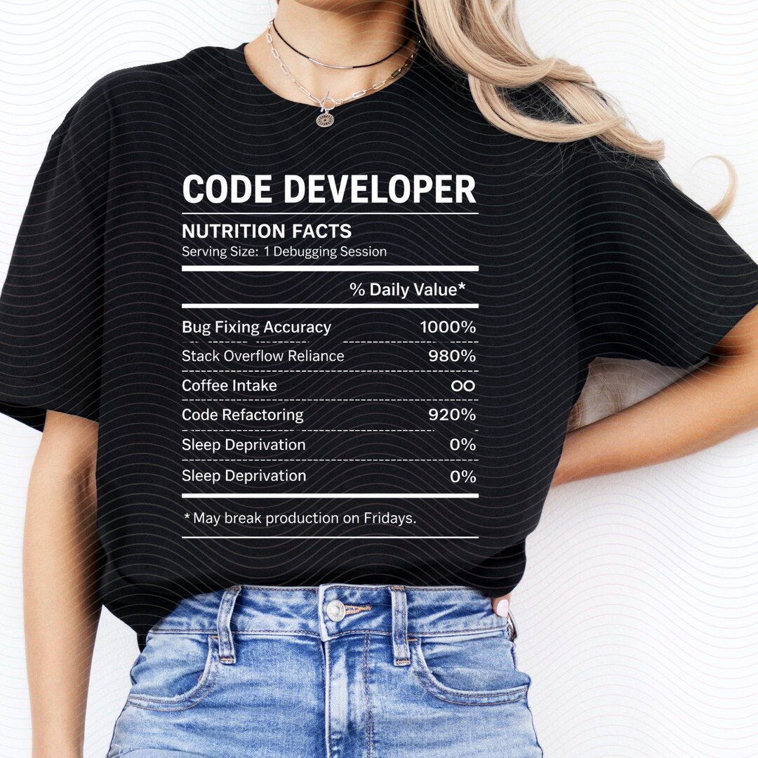 Code Developer Nutrition Facts SVG PNG | Funny Programmer Shirt Design ...