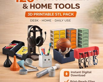 120+ Functional STL Files, Home & Decor STL Bundle Home Decor, Gadgets, Stands Holders, 3D Printable Home Design Pack , Digital download